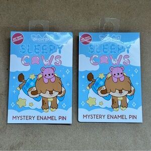 NWT Set of 2 Bright Bay Sleepy Cows Mystery Enamel Pin Blind Box.